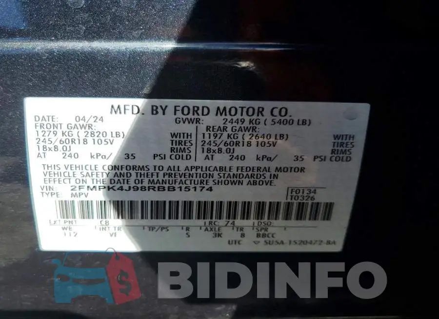 2FMPK4J98RBB15174 Photo# 13