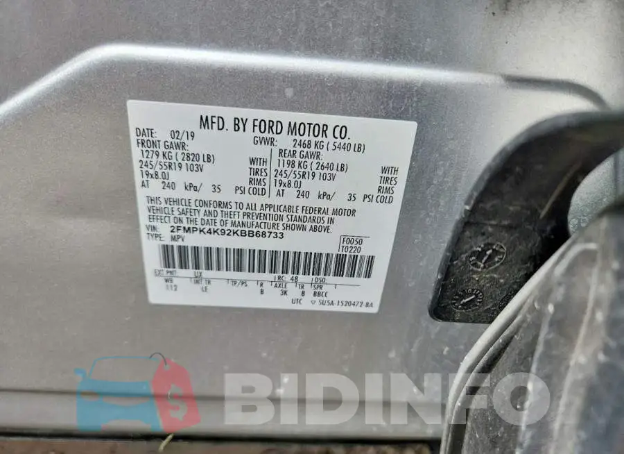 2FMPK4K92KBB68733 Photo# 13