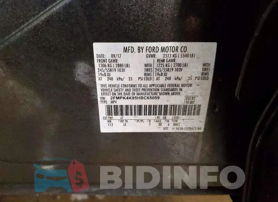 2FMPK4K95HBC65059 Photo# 13