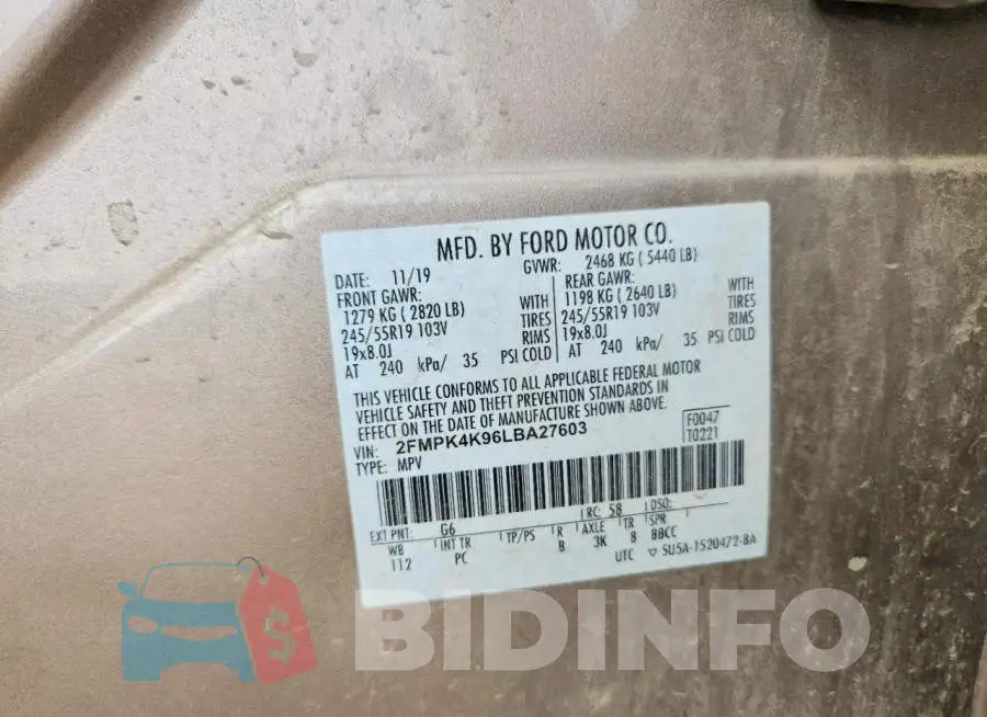 2FMPK4K96LBA27603 Photo# 14