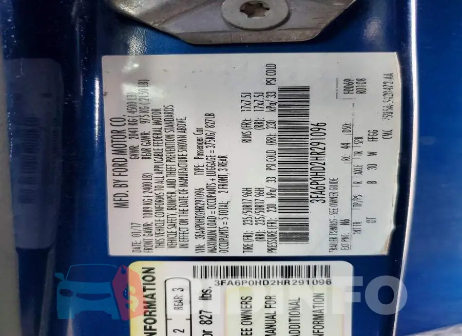 3FA6P0HD2HR291096 Photo# 12