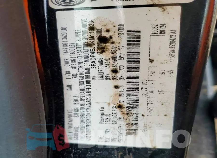 3FADP4EJ1KM113323 Photo# 12
