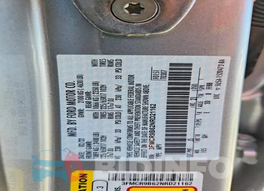 3FMCR9B62NRD21162 Photo# 14