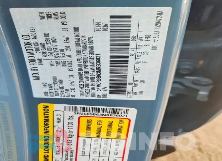 3FMCR9B63MRB36021 Photo# 12