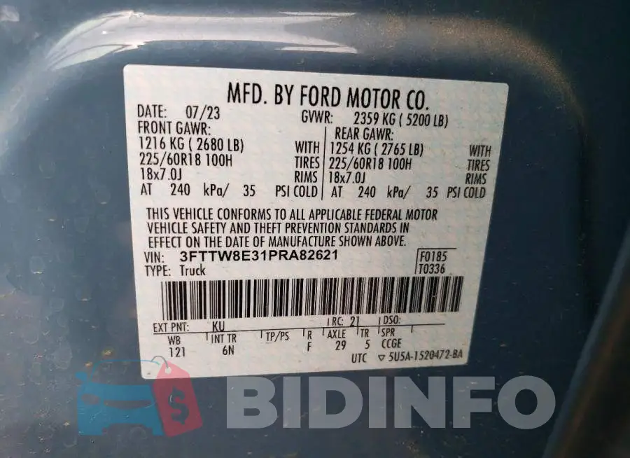 3FTTW8E31PRA82621 Photo# 12