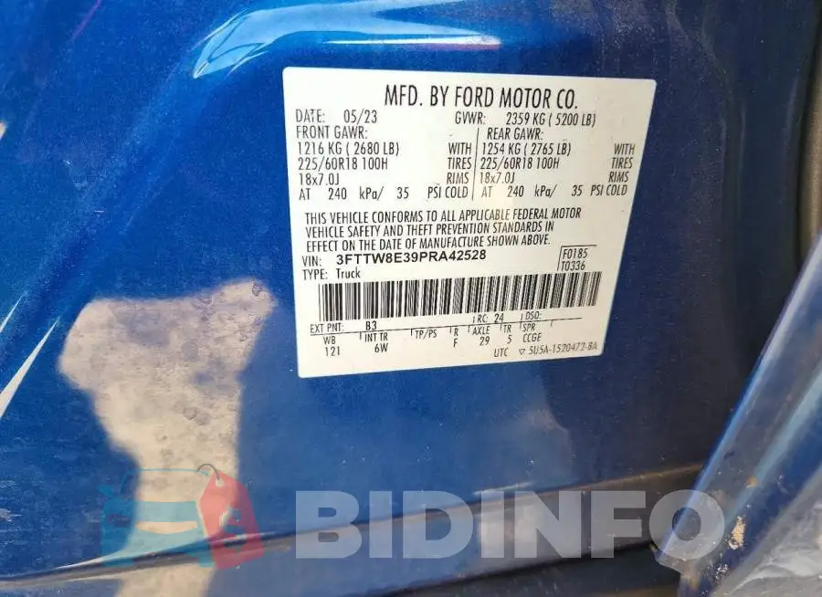 3FTTW8E39PRA42528 Photo# 13