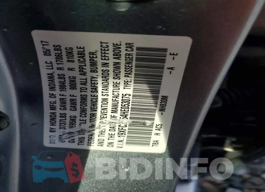 19XFC2F54HE053075 Photo# 12