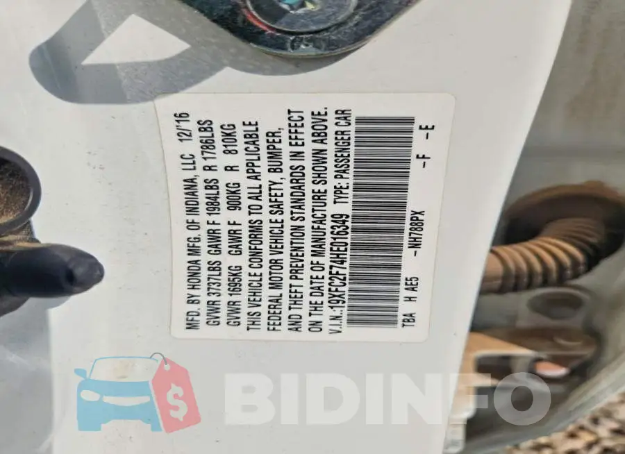 19XFC2F74HE016349 Photo# 12