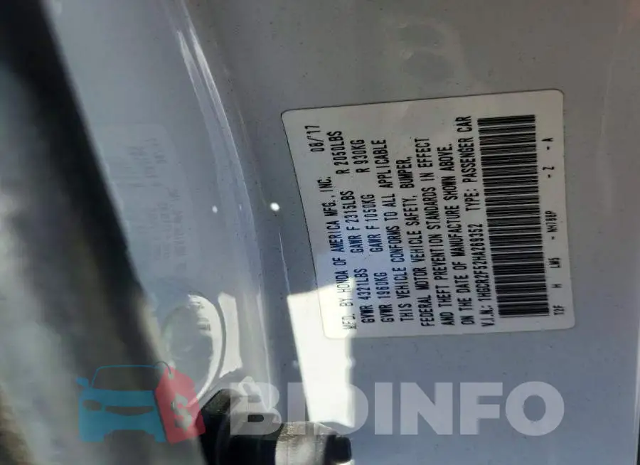 1HGCR2F52HA269352 Photo# 12