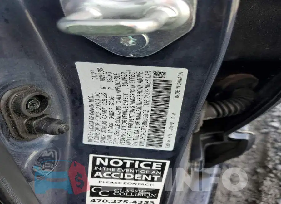 2HGFC2F63MH536002 Photo# 12