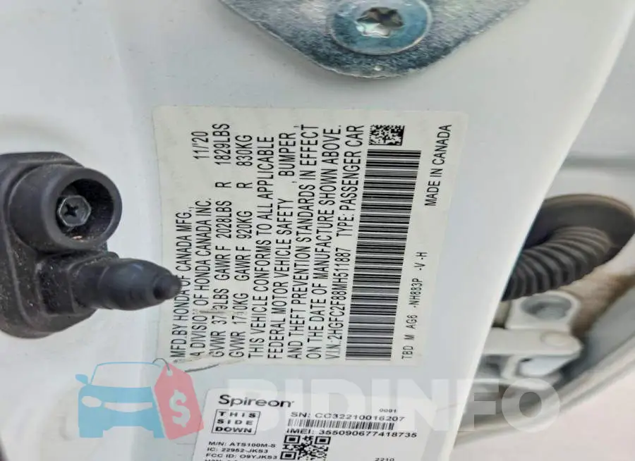 2HGFC2F88MH511887 Photo# 13