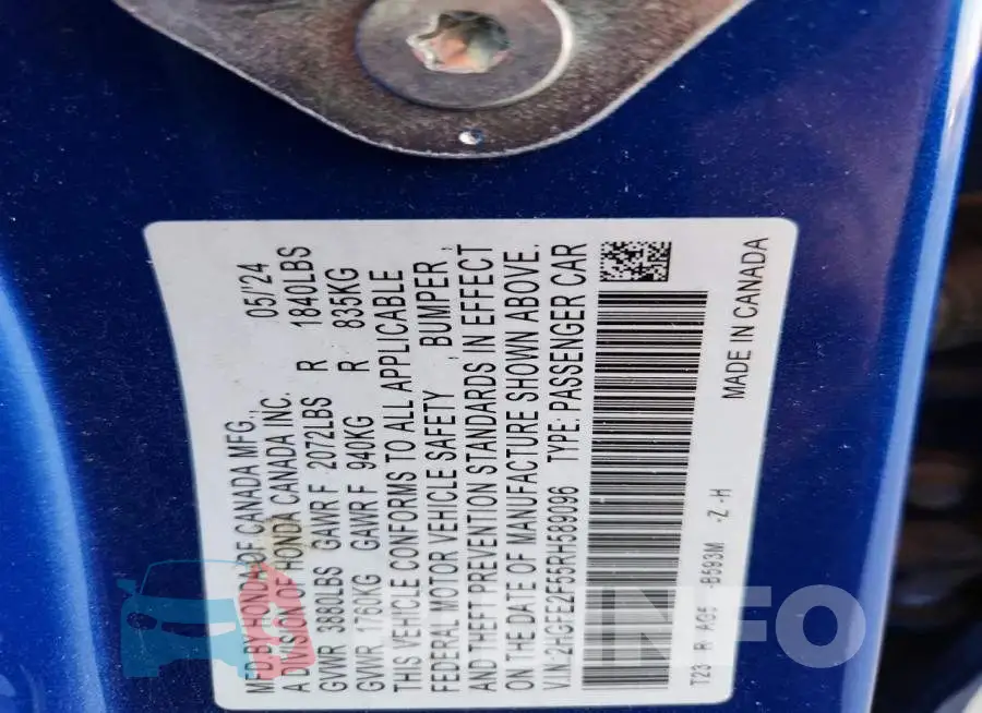 2HGFE2F55RH589096 Photo# 13