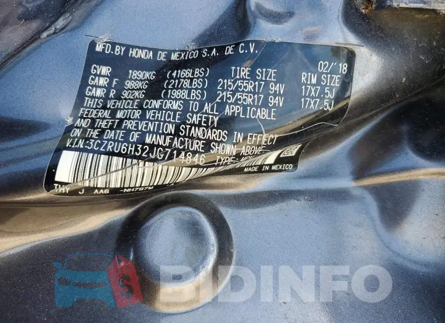 3CZRU6H32JG714846 Photo# 13