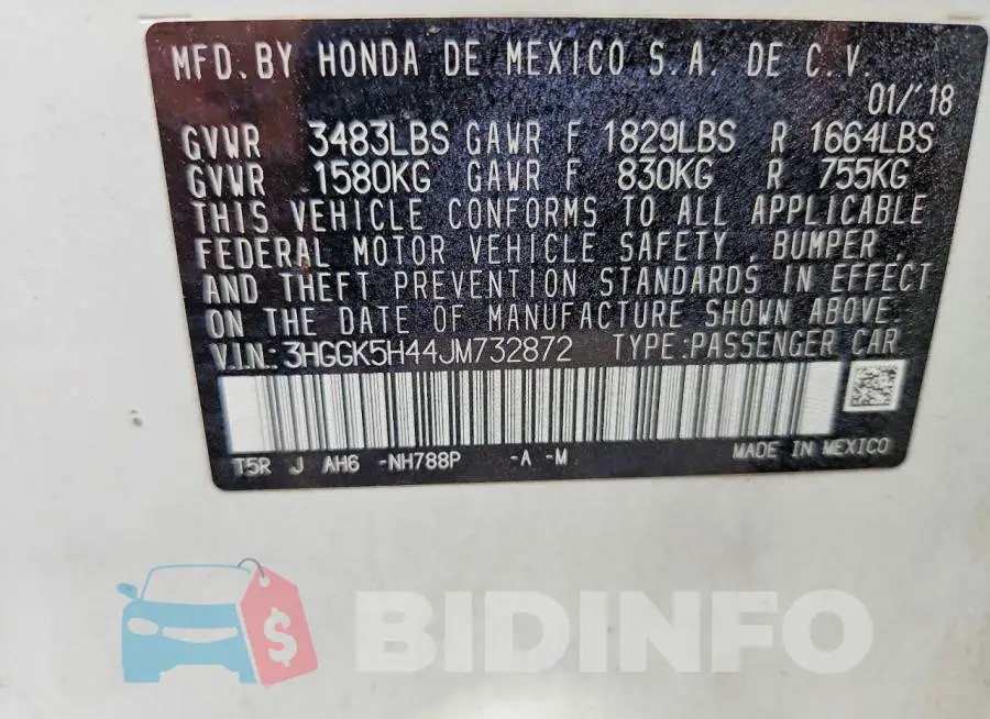 3HGGK5H44JM732872 Photo# 13