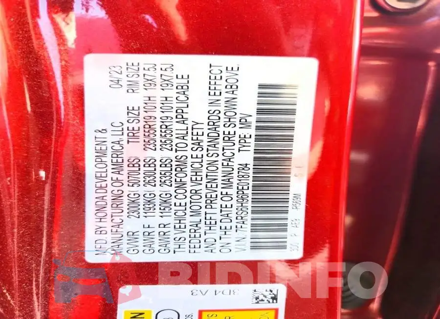 7FARS6H96PE018784 Photo# 13