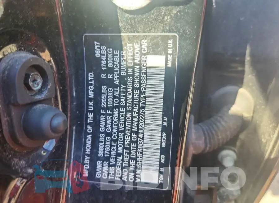 SHHFK8G74HU202275 Photo# 12