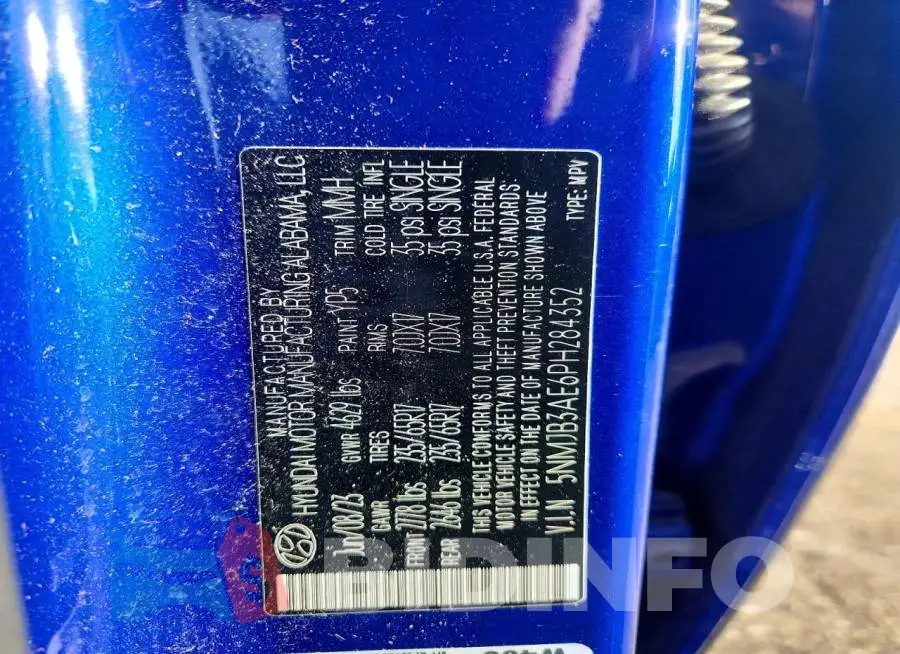 5NMJB3AE6PH284352 Photo# 13