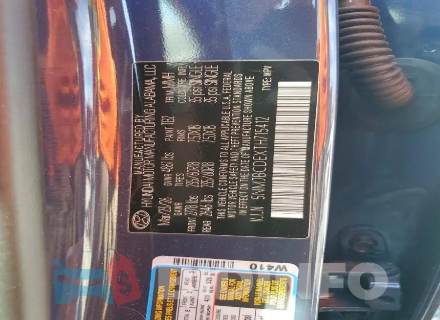 5NMJBCDEXTH715412 Photo# 13