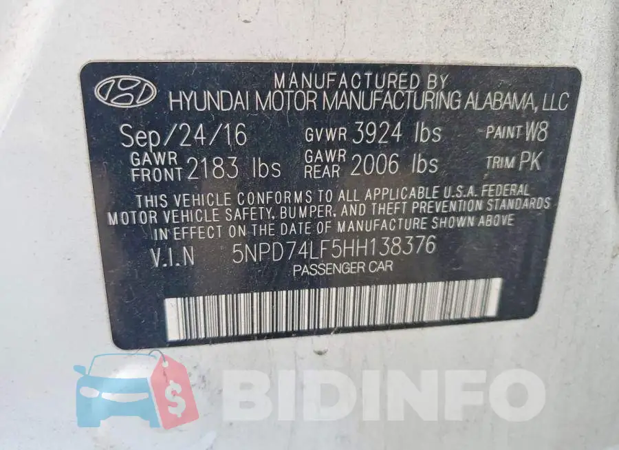 5NPD74LF5HH138376 Photo# 12