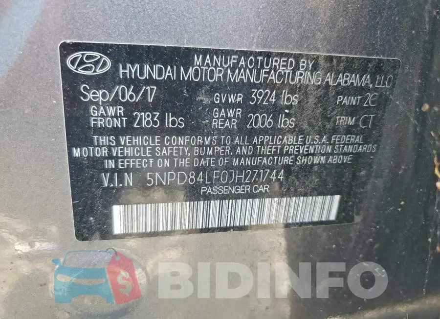 5NPD84LF0JH271744 Photo# 12