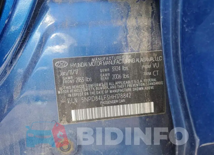 5NPD84LF3HH178842 Photo# 12
