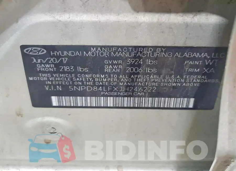 5NPD84LFXJH246222 Photo# 13
