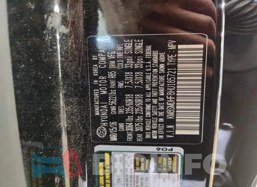 KM8SMDHF8HU185721 Photo# 13
