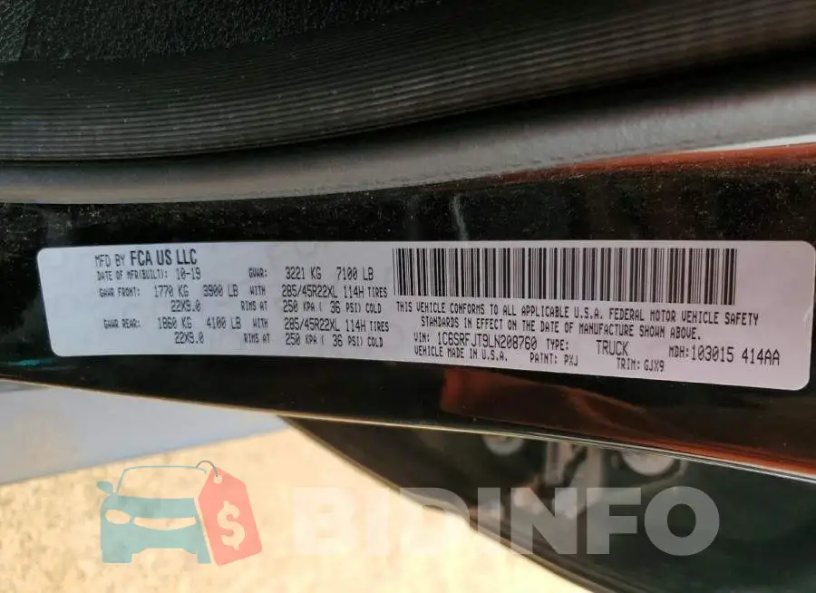 1C6SRFJT9LN208760 Photo# 12