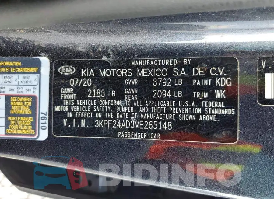 3KPF24AD3ME265148 Photo# 13