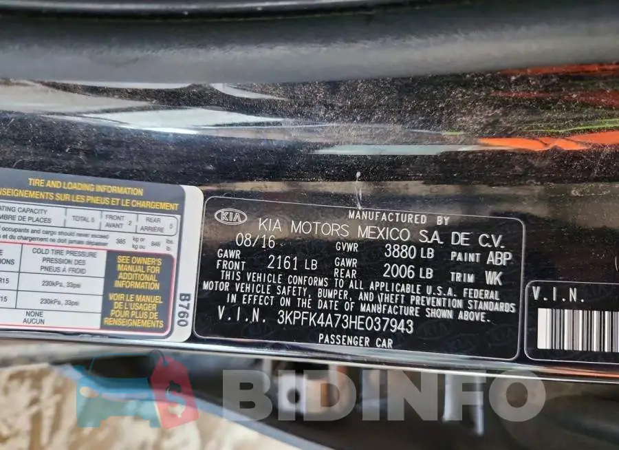 3KPFK4A73HE037943 Photo# 12