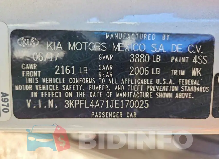 3KPFL4A71JE170025 Photo# 12