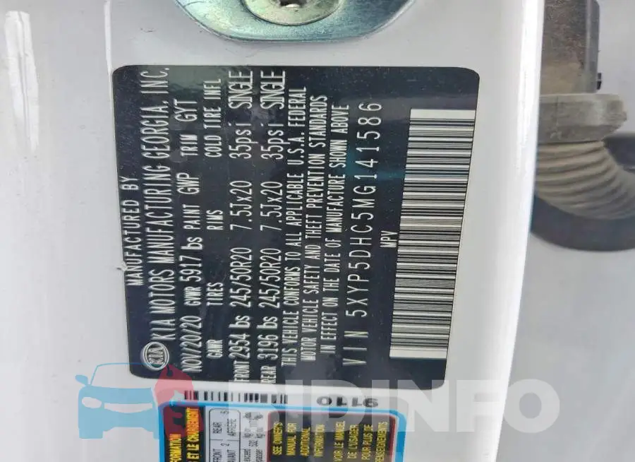 5XYP5DHC5MG141586 Photo# 13