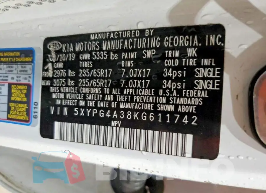 5XYPG4A38KG611742 Photo# 13