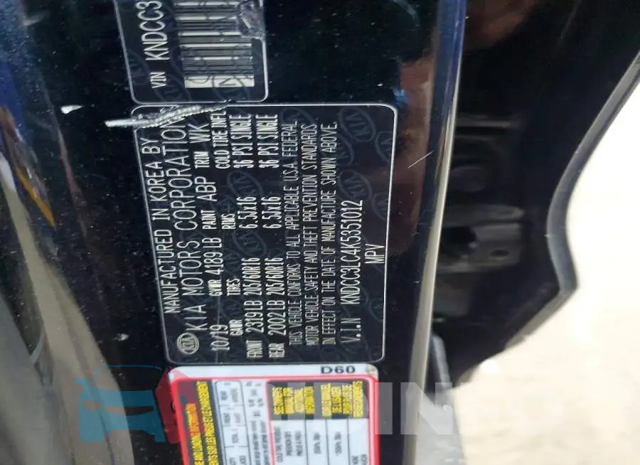 KNDCC3LC4K5351012 Photo# 12