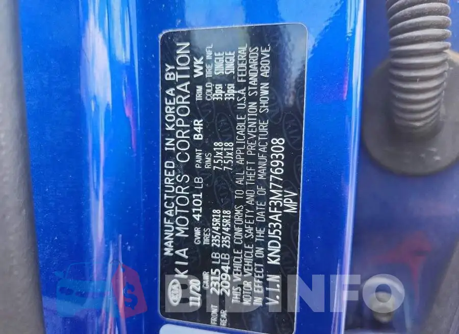 KNDJ53AF3M7769308 Photo# 13