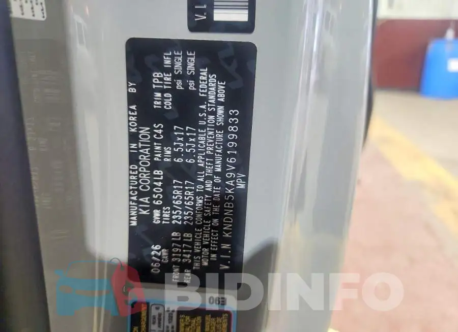 KNDNB5KA9V6199833 Photo# 13