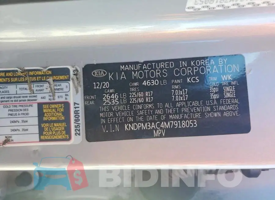 KNDPM3AC4M7918053 Photo# 13
