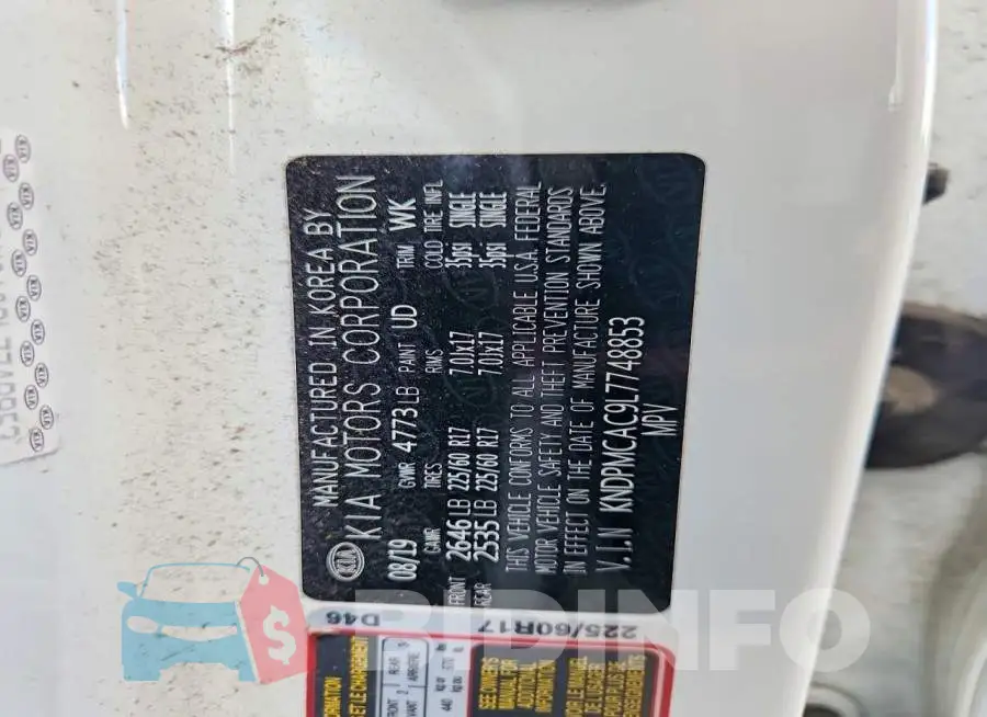 KNDPMCAC9L7748853 Photo# 12