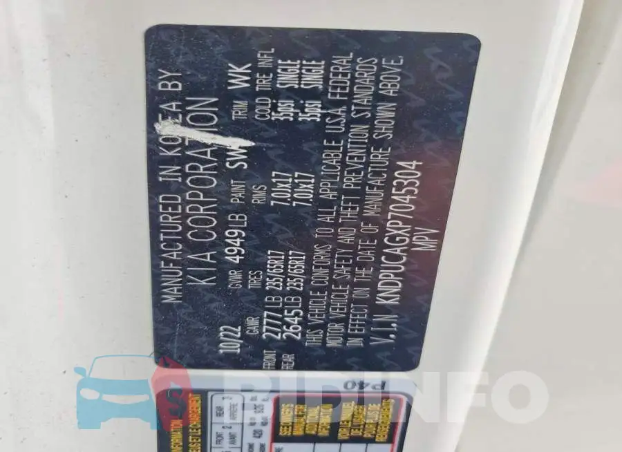 KNDPUCAGXP7045304 Photo# 13