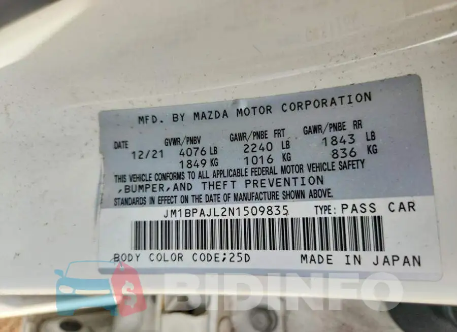 JM1BPAJL2N1509835 Photo# 12