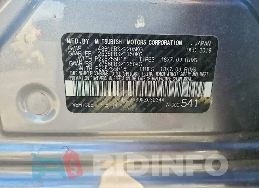 JA4AD3A39KZ032344 Photo# 13