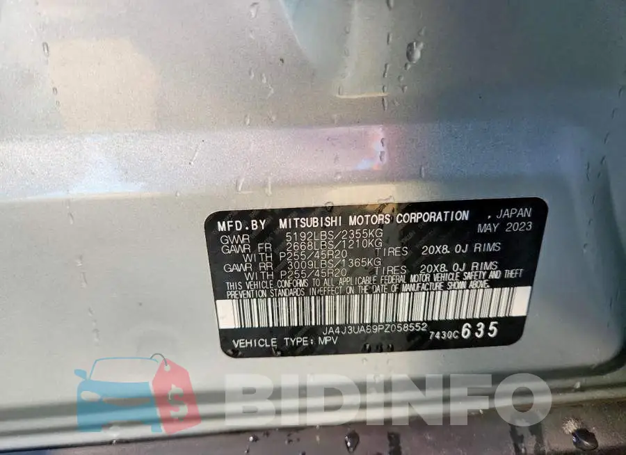 JA4J3UA89PZ058552 Photo# 14