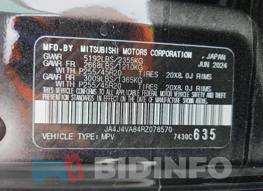 JA4J4VA84RZ078570 Photo# 13