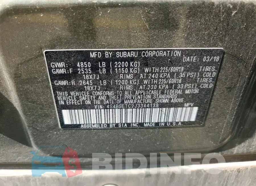 4S4BSETC2J3344138 Photo# 13