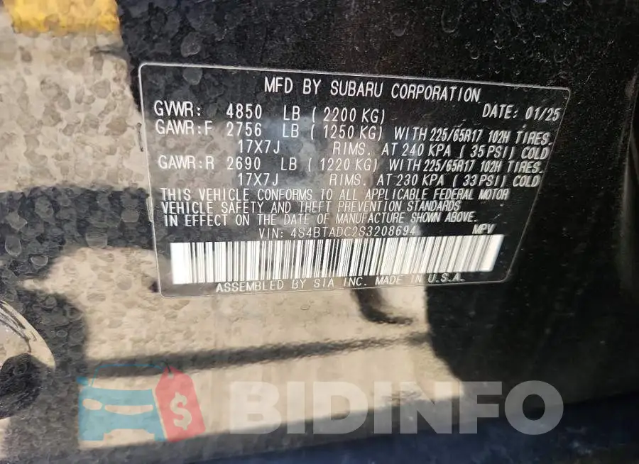 4S4BTADC2S3208694 Photo# 12