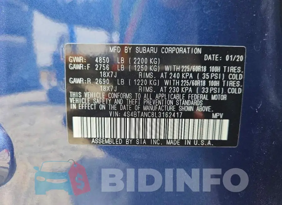4S4BTANC8L3162417 Photo# 14