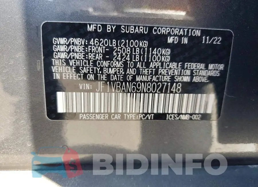 JF1VBAN69N8027148 Photo# 12