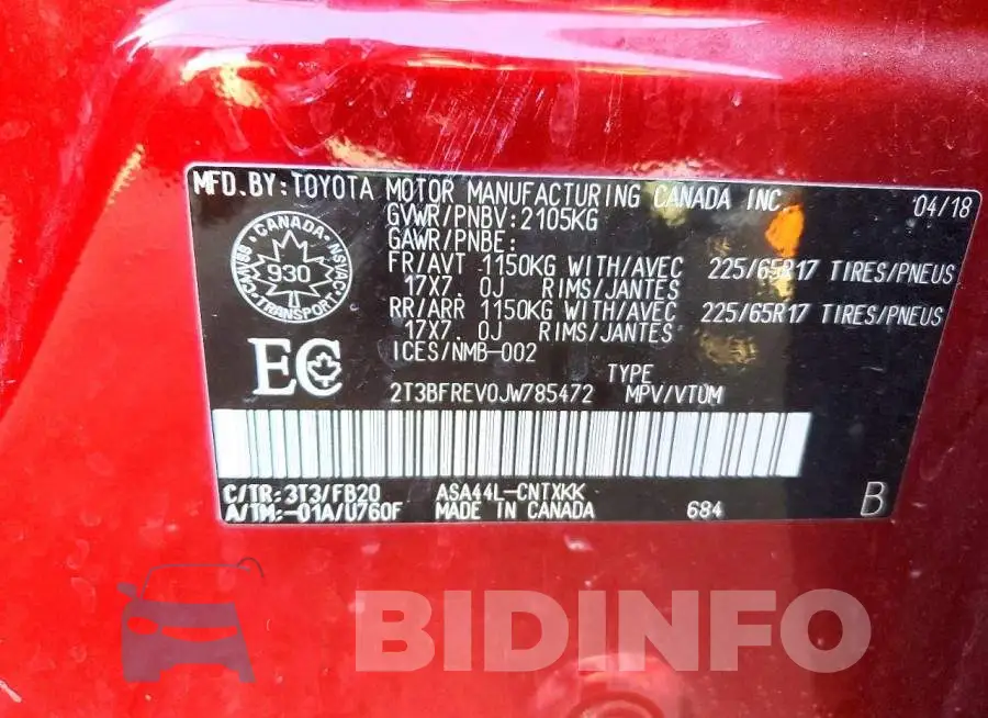 2T3BFREV0JW785472 Photo# 13