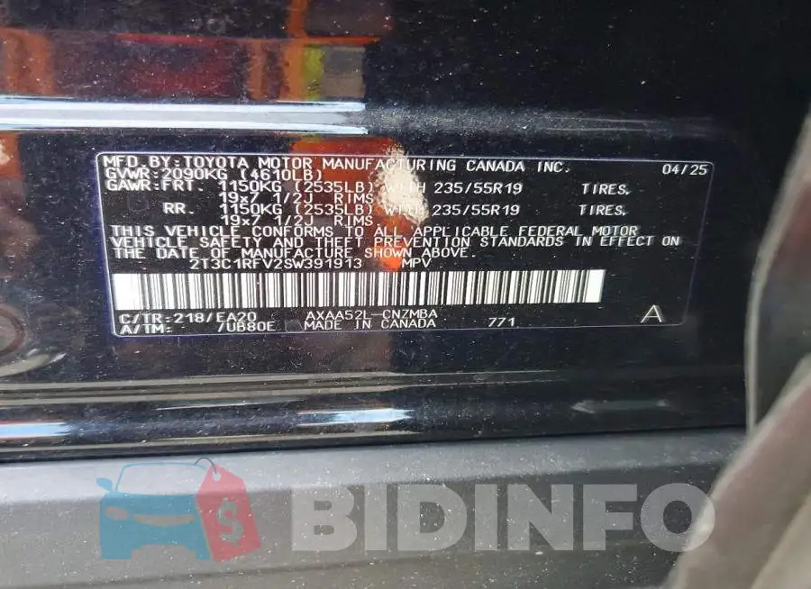 2T3C1RFV2SW391913 Photo# 14