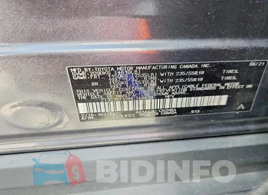 2T3C1RFV6MC148819 Photo# 13